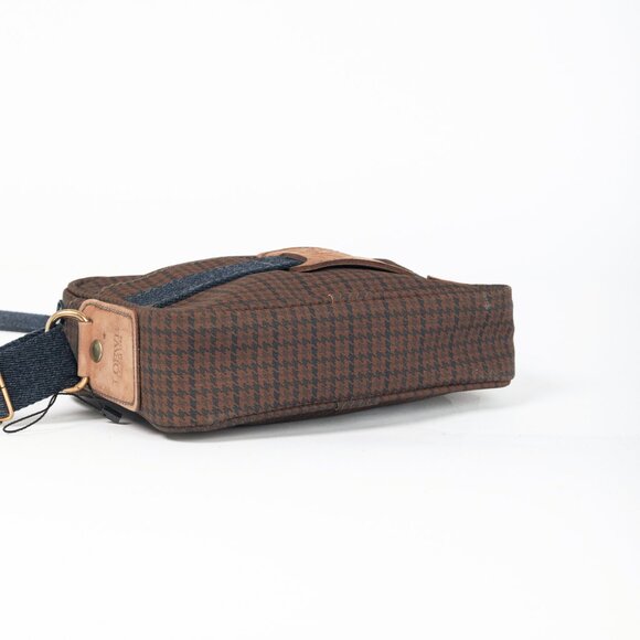 Loewe Brown Houndstooth-Canvas Leather-Trim Shoulder Bag - Picture 5 of 11